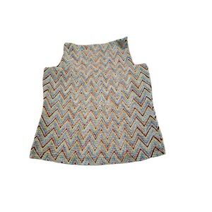 90s Vintage Vixen Zig Zag Print Multicolor Cami Tank Crop Top Sz L